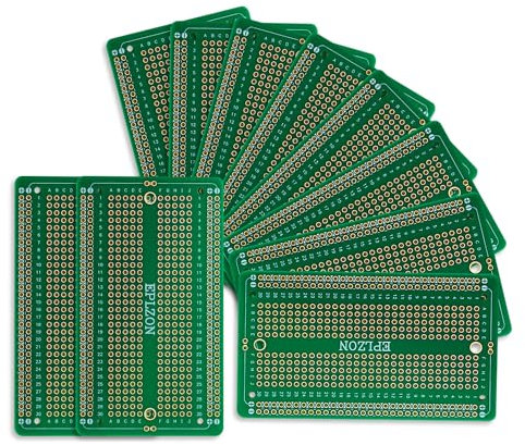 EPLZON 10 Pcs Solderable Breadboard PCB Board Gold-Plated Solder Breadboard for DIY Electronics Projects Apply to Soldering Projects 3.5x2.05 (Blue)