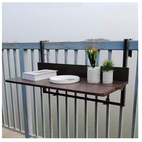 Balkontisch Zum Einhängen, Balkonhängetisch, Balkongeländer Tisch, Höhenverstellbar Hängetisch Klappbar, Tisch Balkongeländer, Geländer Tisch, Balkon Hängetisch Für Garten Terrasse(37x120cm/14.6x47.2i
