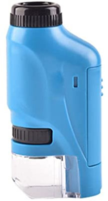Mikroskopzubehör 60x-120x. LED Beleuchtetes Taschenmikroskop-Wissenschafts-Kit Haltbarkeit und zuverlässige Leistung(Blue)