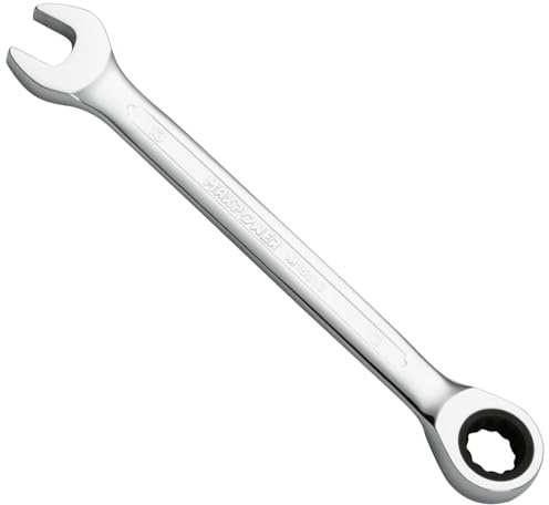 MaxPower Llave Combinada de Carraca de, llave de Engranaje Industrial con Carraca de 72 Dientes y Diseño de 12 Puntas, Fabricada con Acero al Cromo Vanadio Forjado y Tratado Térmicamente (13mm)