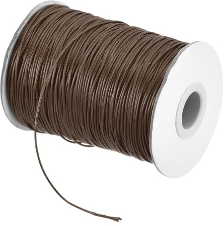 QUARKZMAN Cordón Encerado 0.8mm Cordón de Poliéster Encerado 175 y ardas Hilo Encerado para Hacer Pulseras, Collares, Bisutería y Manualidades (Marrón Oscuro)