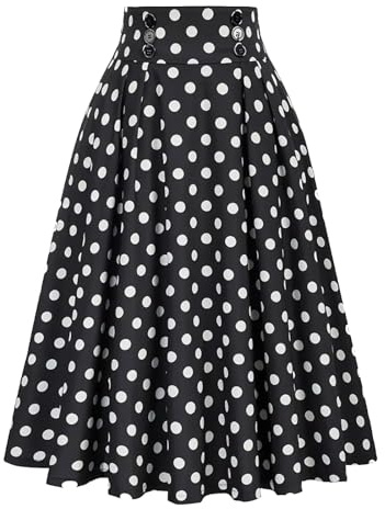 Gonna da donna per l'inverno, maxi gonna a campana, vintage, a quadretti, a vita alta, a vita alta, elegante, lunghezza al ginocchio, gonna lunga
