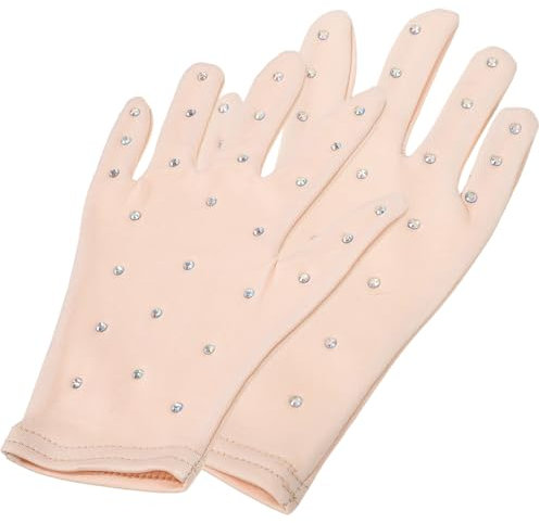 Sewroro 1paar Glitzernde Bühnenhandschuhe Für Mädchen Elegante Eiskunstlauf-Performance-Handschuhe Für Partys Und Aufführungen Atmungsaktiv Und Bequem Für Tänze Und Shows