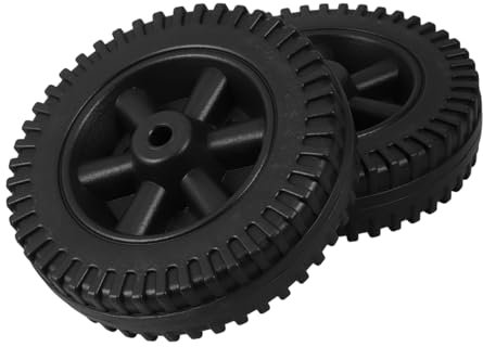 Yardenfun 2pcs 6 Inch BBQ Grill Wheels Replacement Parts Black Plastic Cart Wheels for Grill Cart and Hand Truck Sturdy Dual Tire Casters