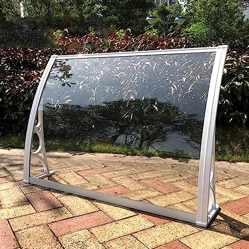 Housse d'abri de pluie pour fenêtre extérieure - Panneau en polycarbonate transparent avec support blanc - Protection contre les UV, la pluie, la neige - 80 x 240 cm