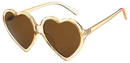 YIHANSS Love Heart Sunglasses Women Fashion cute sexy retro Cat Eye Vintage Sun Glasses red purple tea UV400 Lens female