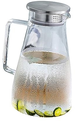HOMOBABE Jarra Artesanal De Té De Resistente Al Calor Transparente Diseño De Flor Tapa Inoxidable Vaso Batidora Tapa