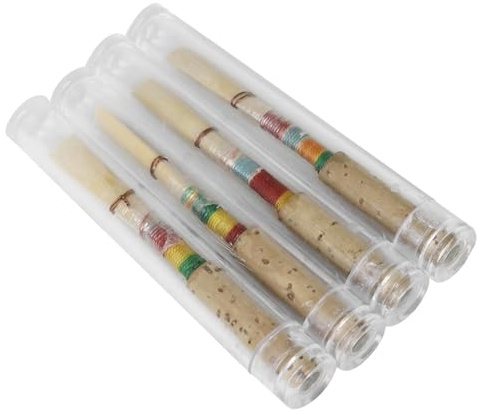 4pcs Weiches Mundstück Natürliche Pfeife Stärke Medien Handgefertigte Oboe Pfeife Mit Schutzrohr Holzblaseninstrument Accessoire