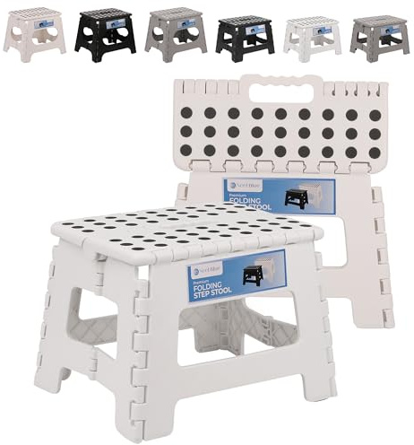 WedDecor Folding Step Stool 330lbs for Kids & Adults, 9 Inch - White