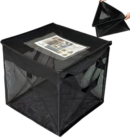 Sillas de basura al aire libre, cubo de basura plegable de 125 L, bandeja de reciclaje, cesta de residuos plegable y contenedor para dormitorio, baño y camping