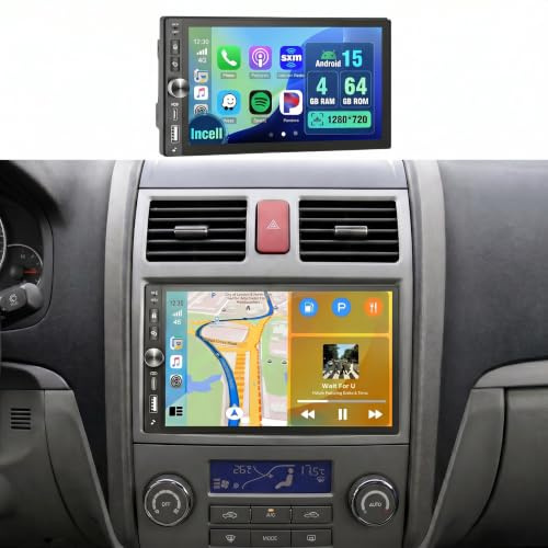 Inefala Android 15 4G+64G Autoradio 2 DIN avec CarPlay sans Fil Android Auto, 7 Écran Tactile Poste Radio Voiture Bluetooth avec RDS/FM Radio, SWC, EQ, MIC, Caméra Arrière