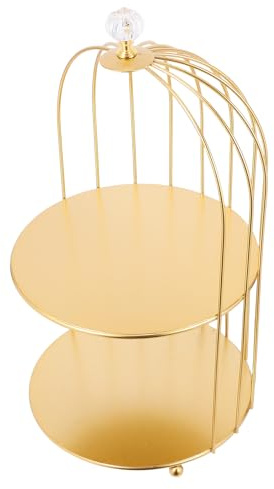LALADEFIEE Soporte Metálico Vintage para Tartas y Dulces Diseño de Jaula de Pájaros Adecuado para Presentaciones en Bodas y Celebraciones