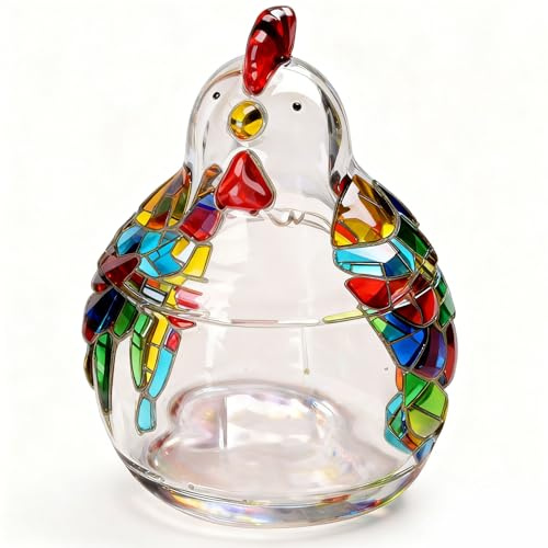 Sorandy Biscottiera in Vetro a Forma di Gallo, Contenitore per, Contenitore Decorativo Ermetico con Coperchio, Ideale per Caramelle, Sali da Bagno, Matrimoni e Feste a Buffet (Barattolo di