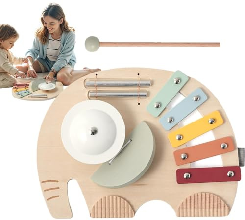 Musikspielzeug für Babys – Elefanten-Xylophon-Glockenspiel-Set, pädagogische Schlaginstrumente, bunte Trommeltasten, entwicklungsförderndes sensorisches Lernen, musikalisches Spielen, Kinderzimmer, Vo