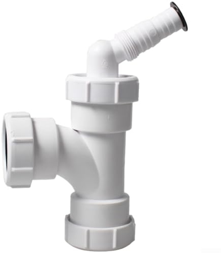 White 40mm Pvc Tee Connector For Drainage No Glue Required Extension Pipe Fitting With Built In Gaskets To Insure Tight Seal For Bathroom Sink Bath And Washing Machine Waste Lines Easy Setup
