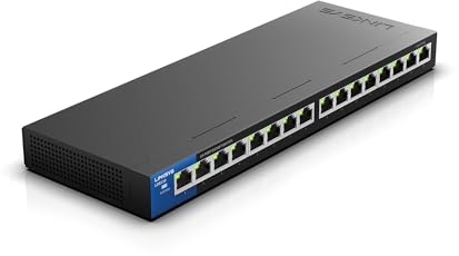 Linksys LGS116P Business 16 Port Desktop Gigabit Unmanaged Network Switch with 8 Port PoE+