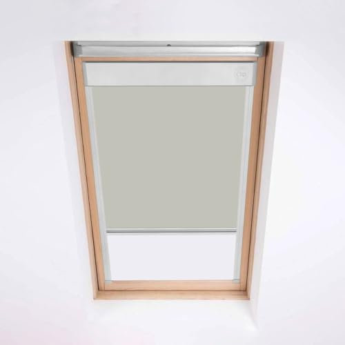 Skylight Rollos für Velux Dachfenster – Verdunkelungsrollo – Sandstein – Silberfarbener Aluminiumrahmen (CKO6)