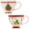 NAMAI-Set 2 Tazze Natalizie - Porcellana Alta Qualità - 400 ML 10,5CMx7CM - Adatte a Lavastoviglie e Microonde - Particolari di Natale