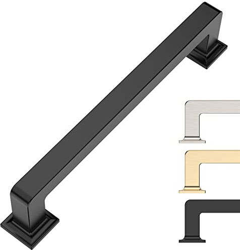 9BUILD 5 Inch 10 Pack Kitchen Cabinet Handles Matte Black Cabinet Pulls Kitchen Cabinet Hardware Kitchen Handles for Cabinets Cupboard Handles