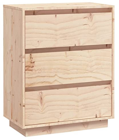 vidaXL Sideboard mit 3 Schubladen Kommode Anrichte Schrank Beistellschrank Mehrzweckschrank Schubladenschrank 60x34x75cm Massivholz Kiefer