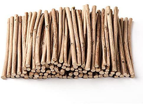 LAZACA Holzstäbchen zum Basteln Zweige Handwerk Log Sticks 100PCS Natürliche Baumrinde Rustikale Wohnkultur DIY (Länge 10cm(0.3-0.5CM))