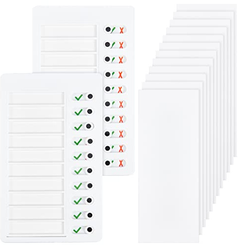 GORGECRAFT 2PCS Tableau de Corvée Portable Tableaux Mémo to Do List Board Planificateur D'Horaire Quotidien Mes Corvées Liste de Contrôle Tableau de Tâches avec 10 Feuilles de Cartes (20 × 13MM)