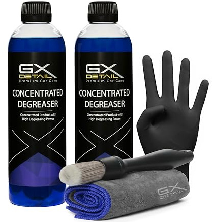 GxDetail Desengrasante para Coche 1 Litro – Elimina Grasa, Aceite y Suciedad Difícil – Limpieza Potente para Motores, Llantas y Carrocería – Fórmula Concentrada y Segura