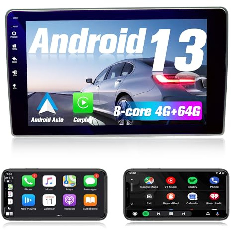 Autoradio per Peugeot 407 Con Carplay Android 13, per Peugeot 407 2004-2011 9 Screen Blu-Ray+Fans 8-Core 64 Go ROM sostegno 4G/NAVI/GPS/WiFi/BT/Radio/TPMS/FM/USB/Dab
