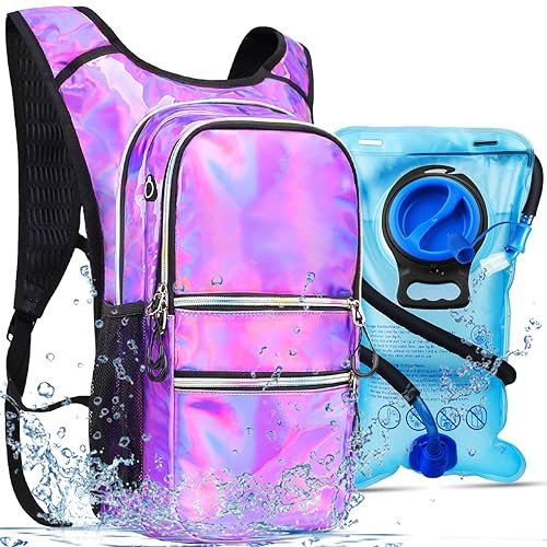 CITCAR Trinkrucksack, Wasserrucksack mit 3L Trinkblase, leichte Isolierung, Festival Essential, Rave Trinkrucksack, Hydropack Rucksack für Rave, Wandern, Radfahren, Laufen, Festival Gear