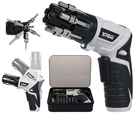 Avvitatore Elettrico, 3.6V avvitatore a batteria, 1300mAh trapano cacciaviti, Corpo girevole a 180°, Cacciavite elettrico con 6 punte a cambio rapido e 19 accessori per punte, Inscatolato