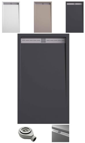 EL BAÑO MODERNO Plato Ducha 80x130CM Antideslizante Resina Antibacteriano