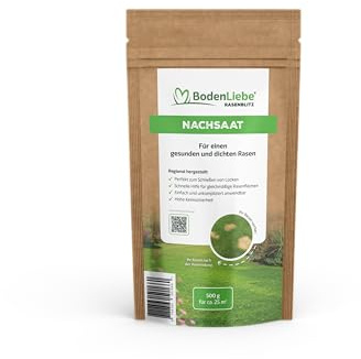 RASENBLITZ Nachsaat 0,5 kg Rasensamen für dichten Rasen | ideal zum Nachsäen, unterstützt in Kombination mit Rasendünger, keimsicher, für 25 m², ganzjährig einsetzbar