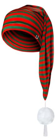 PINTUTU Berretto da Notte con Pompon, Cuffia da Notte, Sonnambula, Camicia da Notte, Costumi in Maschera Cappello per Bambini Donna E Uomo con Pompon - Cotone | Rosso Bianco