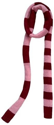 Kashmirscarf， Stickad ullhalsduk for kvinnor, flerfärgad, 180x12cm(Pink)