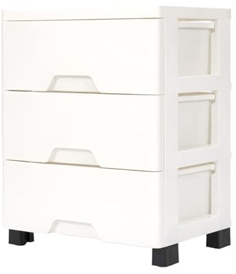 ARATERVIO Schubladen-Aufbewahrungsschrank – stapelbare & Faltbare Aufbewahrungsbox mit ausziehbaren Schubladen, Organizer für Kleiderschrank, Küche, Büro & Haushalt (Weiß, 3-Tier)