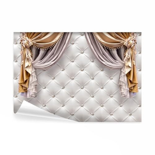 decomonkey Fototapete Leder Deluxe, 350x256 cm, XXL, Diamanten, Vlies | Schlafzimmer, Wohnzimmer, Design, Tapete, Fototapeten, Tapeten, Vliestapete, Wandtapete, moderne, Wand