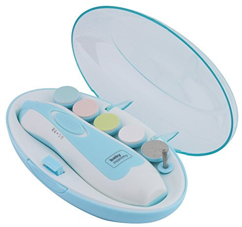 Zerodis Baby Nagelknipser Elektrisch Nagelpflege Set Fingernägel für Neugeborene Kleinkind Sicherheit(Blau)