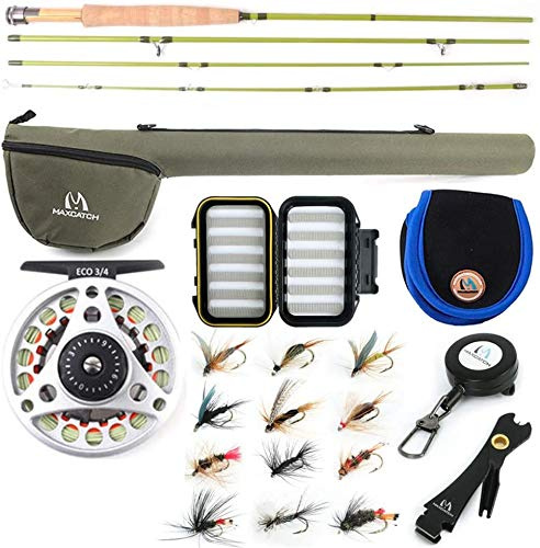 MAXIMUMCATCH Ultra-lite Fliegenrute Bach Panfish/Forelle Fischen in 6’/6’6’’/7’/7’6’’, 1/2/3 wt (Ultra-lite Rute Combo, 7'0'' 3wt 4 Teile)