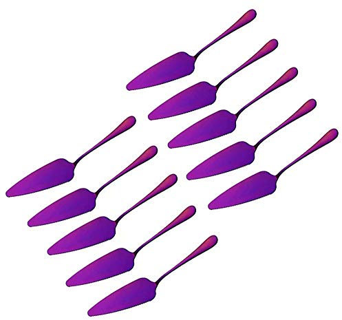 Frolahouse 10-Piece Stainless Steel Pie Server Cake Holder Handle Spatula Slotted Pizza Cut Turner Professional Shovel Server