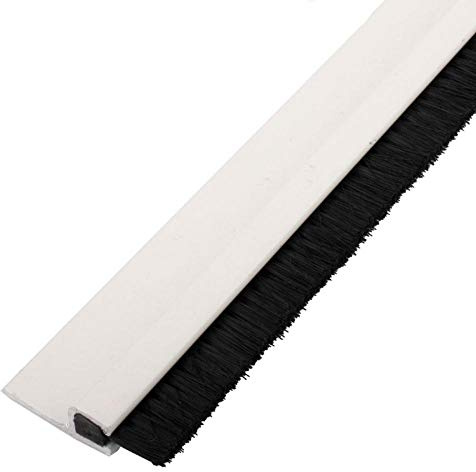 Türbürste Streifenbürste 20-30 - 40 mm mit Alu-Profil weiß 100 cm Türdichtung (Bürstenhöhe, 40 mm)