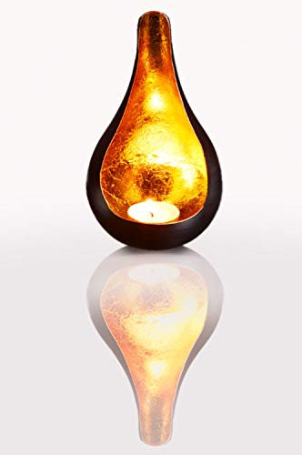 Marrakesch Photophore marocain Rasin 18cm Grand doré | Bougeoir Lanterne Marocaine pour l'extérieur au Jardin l'intérieur sur la Table | Photophores marocains comme décoration de Maison Orientale