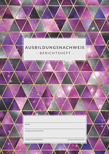 Ausbildungsnachweis • Berichtsheft: DIN A4 • 1 Woche = 1 Seite • 80 Seiten • Ausbildungsnachweisheft zum Eintragen von wöchentlichen Berichten • ... • Geometrisches Galaxie Muster Rosa