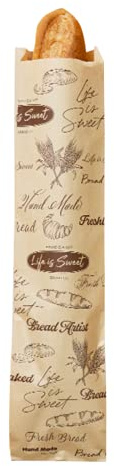50 Pack Kraft Paper Baguette Bread Bags, 19.3 X 4.3 Inch Paper French Bread Bags for Homemade Bread Large, French Baguette loaf Bags Gifts for Bakers.
