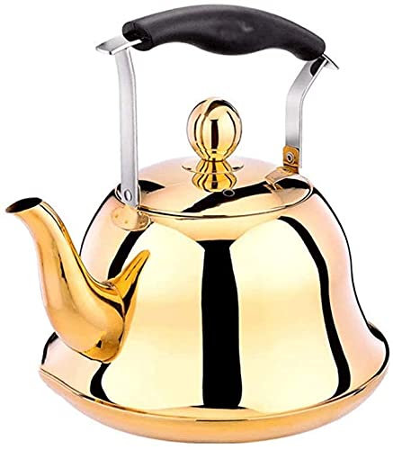 ZHANGZONG Kettle wasserkocher Edelstahl wasserkocher klein Pfeifender Teekessel aus Edelstahl 3L, Tee-Kaffeekocher für heißes Wasser. Für Zuhause und Restaurant, Büro.8.9(Color:C)