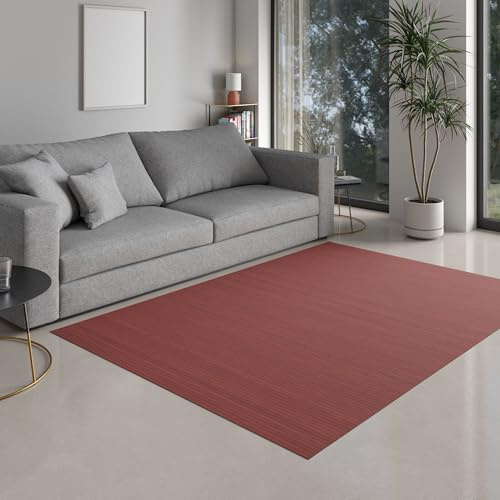 DE-COmmerce Tapis en Bambou Massive Aurora, 200 x 300 cm, Lames renforcées de 17 mm, Tapis Massif sans Bordure, Tapis en Bambou
