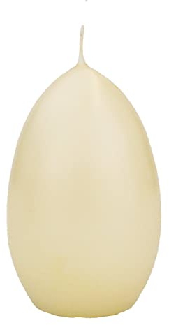 INNA-Glas Osterei Kerze LEONITA, creme, 12cm, 8cm, 40h - Made in Germany | Deko Kerzen