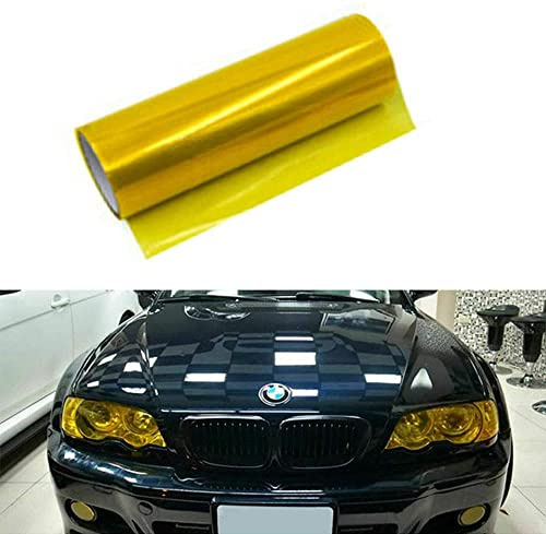 TOTMOX Car Light Folie, Tönungsfolie aus Vinyl für Scheinwerfer, Rücklicht, Nebelschlussleuchte, Gelb, 30 cm x 200 cm