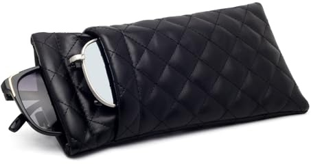 Face Shadow Brillenetui Weich für 2 Brillen Damen Herren Sonnenbrille Etui | Brillentasche mit Schnappverschluss, Sunglasses Glasses Case, mit Brillentuch, Brillenschutz