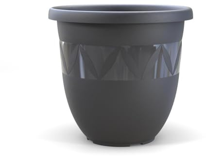 Plastard Übertopf Ø 55 cm Anthrazit Pflanztopf, 66 Liter, Garten & Balkon | UV- und frostbeständiger Kunststoff. optionaler Drainageöffnung, Pflanzkübel für Innen- und Außenbereiche, Deko Blumentopf