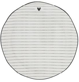 Bastion Collections Dessertteller Heart Stripes weiß mit schwarzen Streifen 16cm
